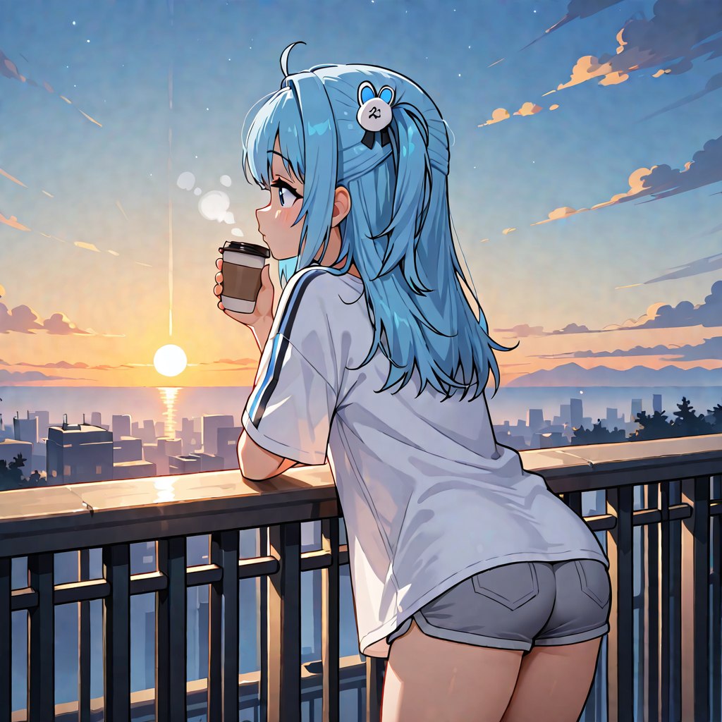 Sonnenuntergang mit Kaffee